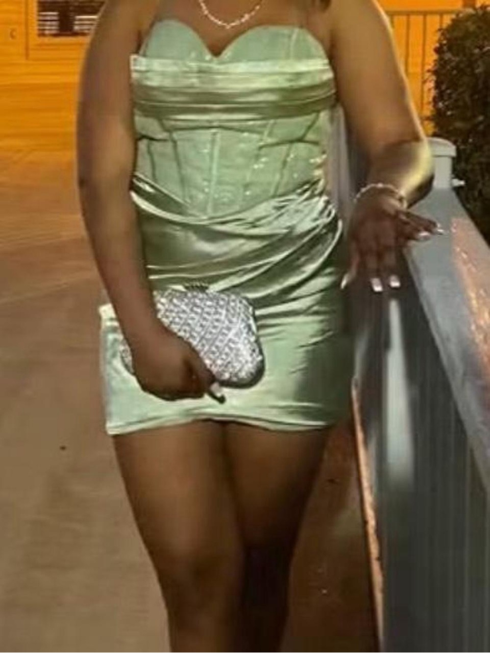 Satin Strapless Sweetheart Mini Dress in Mint Green homecoming dress